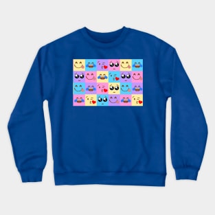 Colorful Emoji Tiles Crewneck Sweatshirt